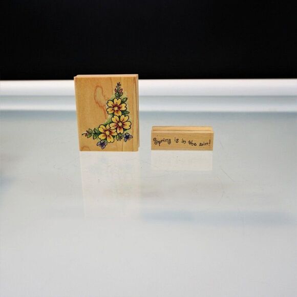 Spring Corner Spring Is In The Air 2 Vintage Rubber Stamps Penny Back AIPs VIPs - Picture 1 of 8